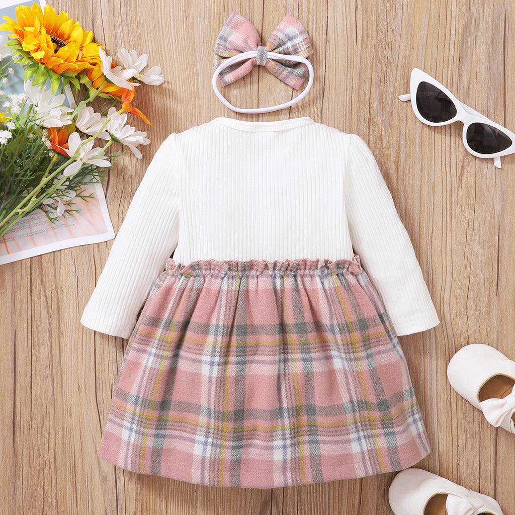 Elegant Autumn 2-Piece Baby Girls' Dress, Ages 0-12 Months | Color: Pink | Image 3
