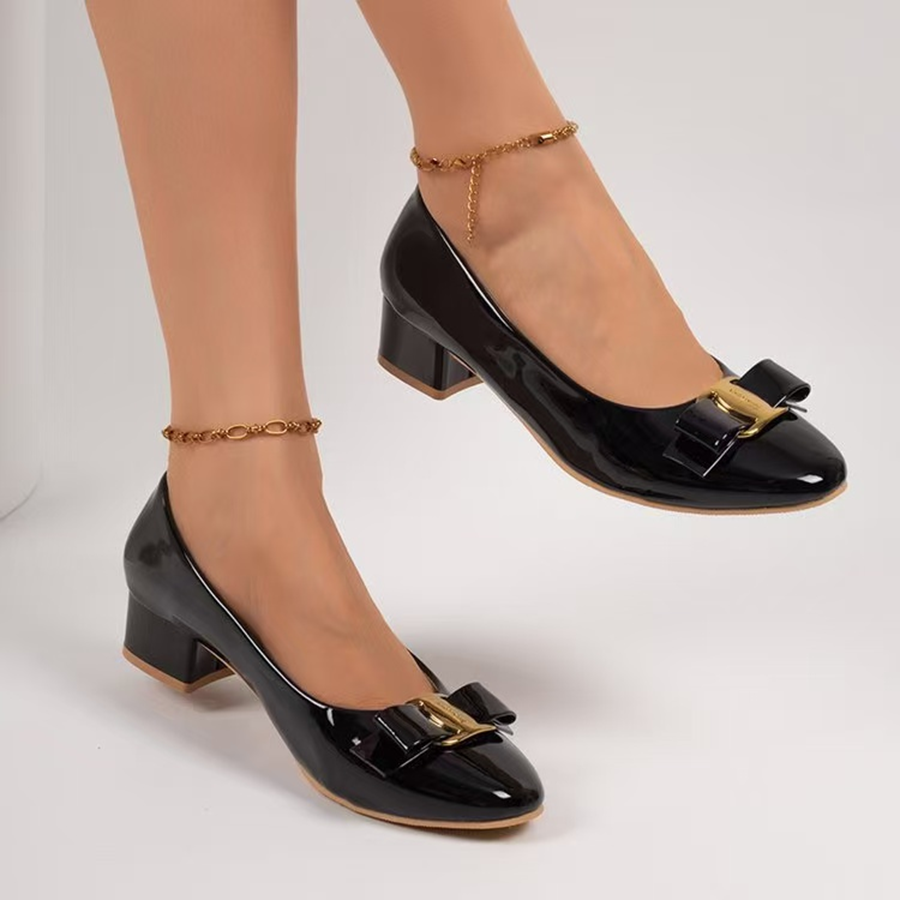 Modern Chic All-Season PU/Artificial Leather/Microfiber Leather Women's High Heels | Color: Black | Image 1