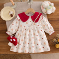Sweet & Cute Autumn Baby Girls' Dress, Ages 0-24 Months | Color: Beige | Image 1