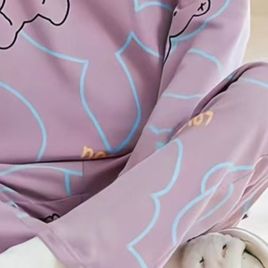 Sweet Feminine All-Season 2 Pcs Women 's Long Sleeve Sleep Set | Color: Style 1 | Image 3