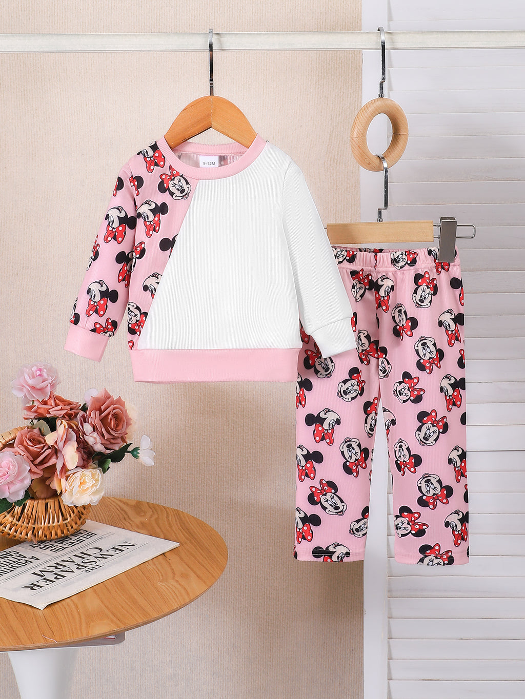 Modern Chic All-Season Casual Sporty Autumn Baby Girls' Pants Suit, Ages 0-24 Months | Color: Pink | Image 1