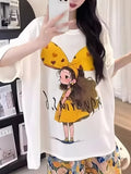 Sweet & Cute Summer 2 Pcs Women 's Short  Sleeve Sleep Set | Color: Style 1 | Image 1