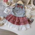 Casual Sporty Summer 2-Piece Girls' Dress Suit, Ages 2-5 | Color: Grey | Image 1