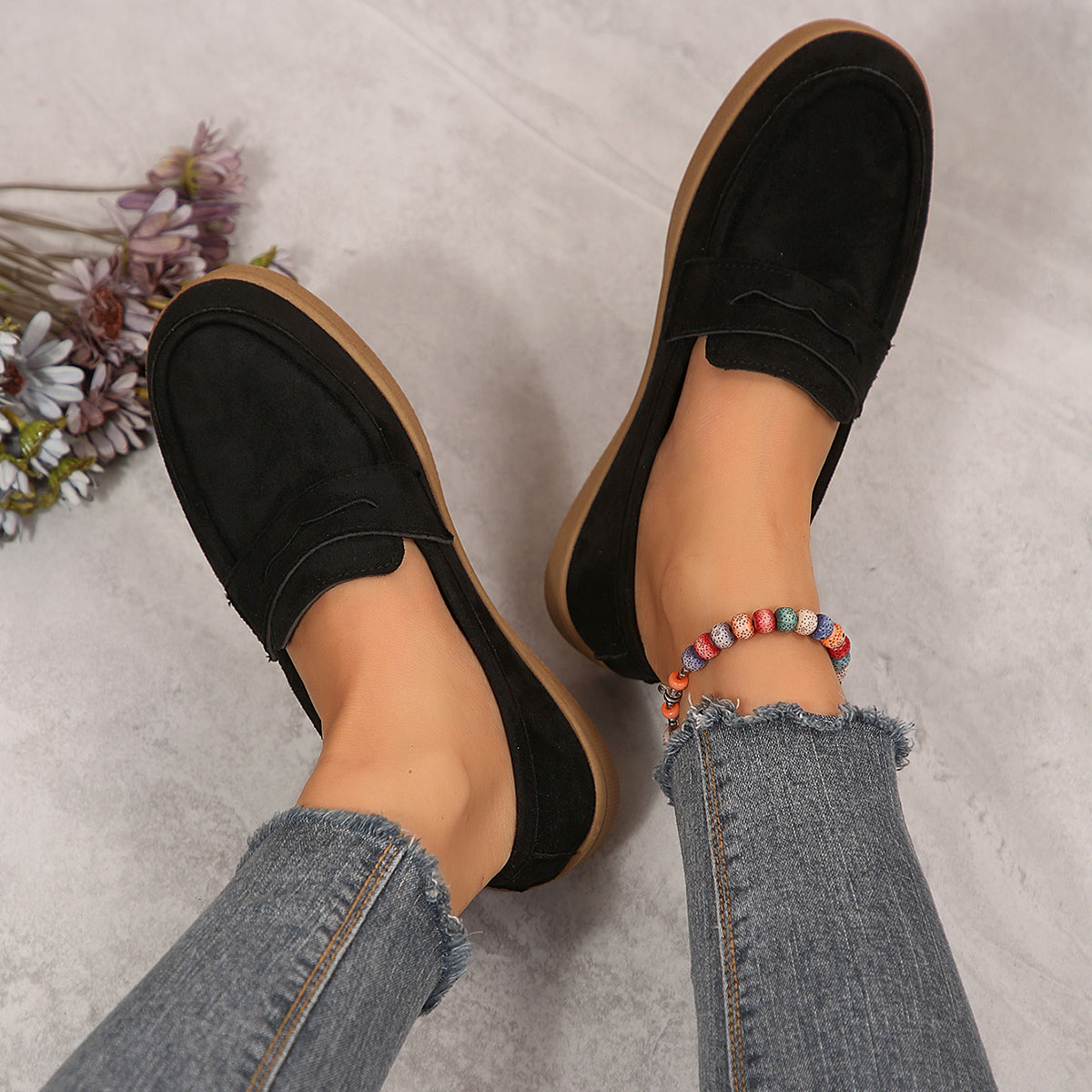 Modern Chic All-Season PU/Artificial Leather/Microfiber Leather Women's Casual Shoes | Color: Black | Image 1