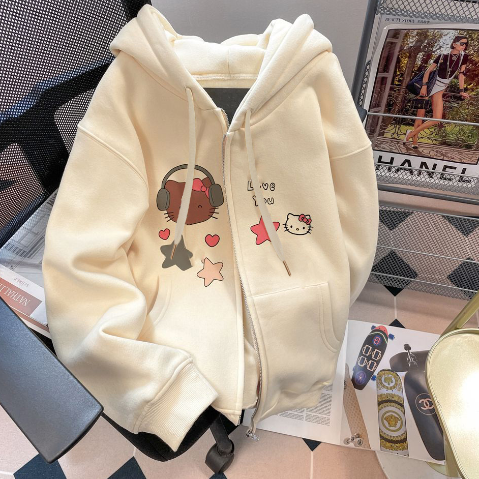 Modern Chic All-Season Minimalist Autumn Girls' Jacket, Ages 4-14 | Color: Apricot | Image 1