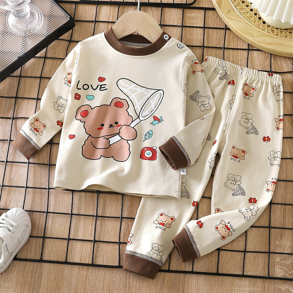 Minimalist Autumn 2-Piece Unisex Baby Pajama Set, Ages 6-24 Months | Color: Style 2 | Image 1