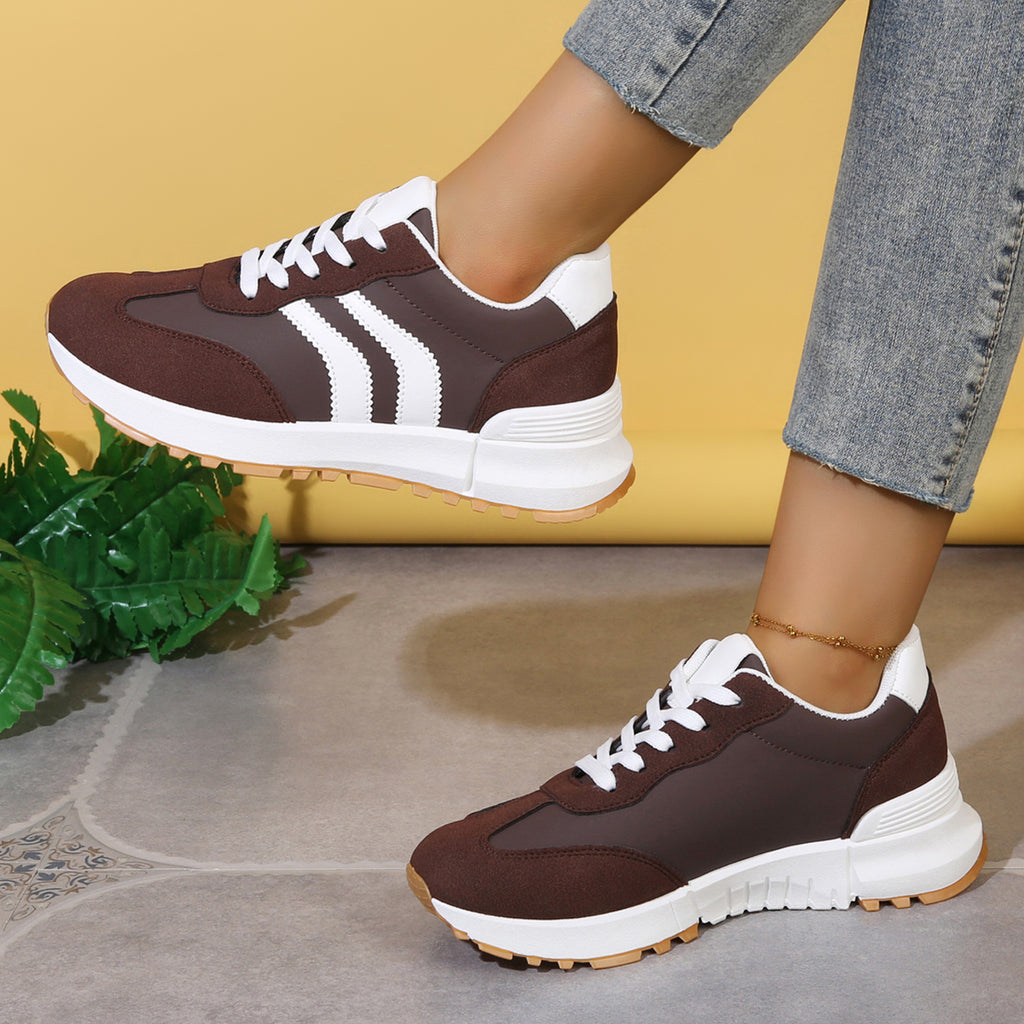 Modern Chic All-Season PU/Artificial Leather/Microfiber Leather Women's Fashion Sneaker | Color: Brown | Image 2