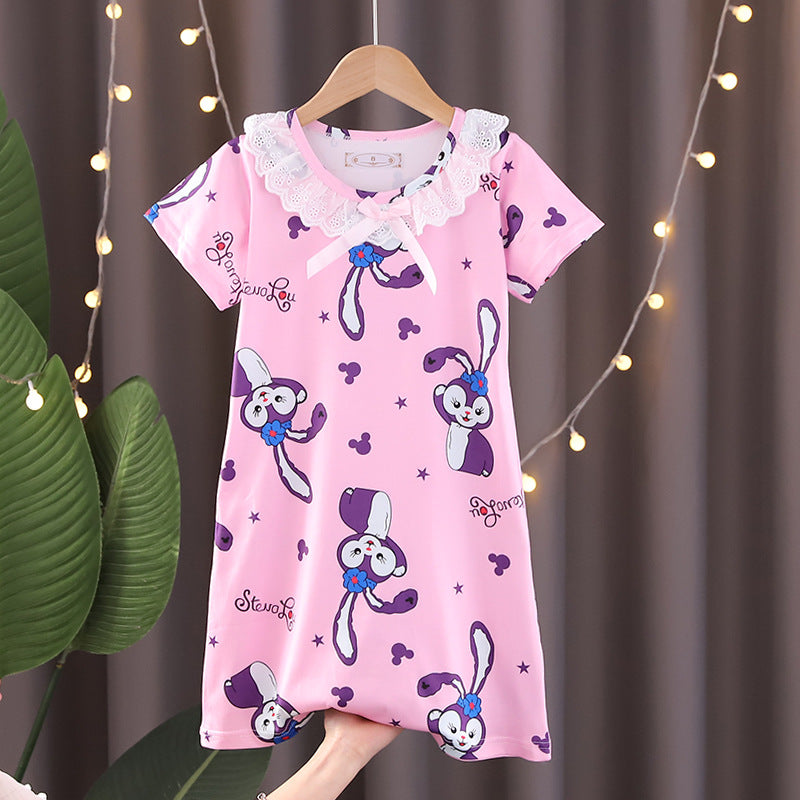 All-Season Sweet & Cute Summer Girls' Sleep Dress, Ages 2-11 | Color: Style 3 | Image 1