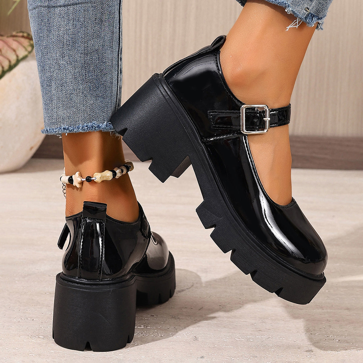 Modern Chic All-Season PU/Artificial Leather/Microfiber Leather Women's Platform Heels | Color: Style 1 | Image 3
