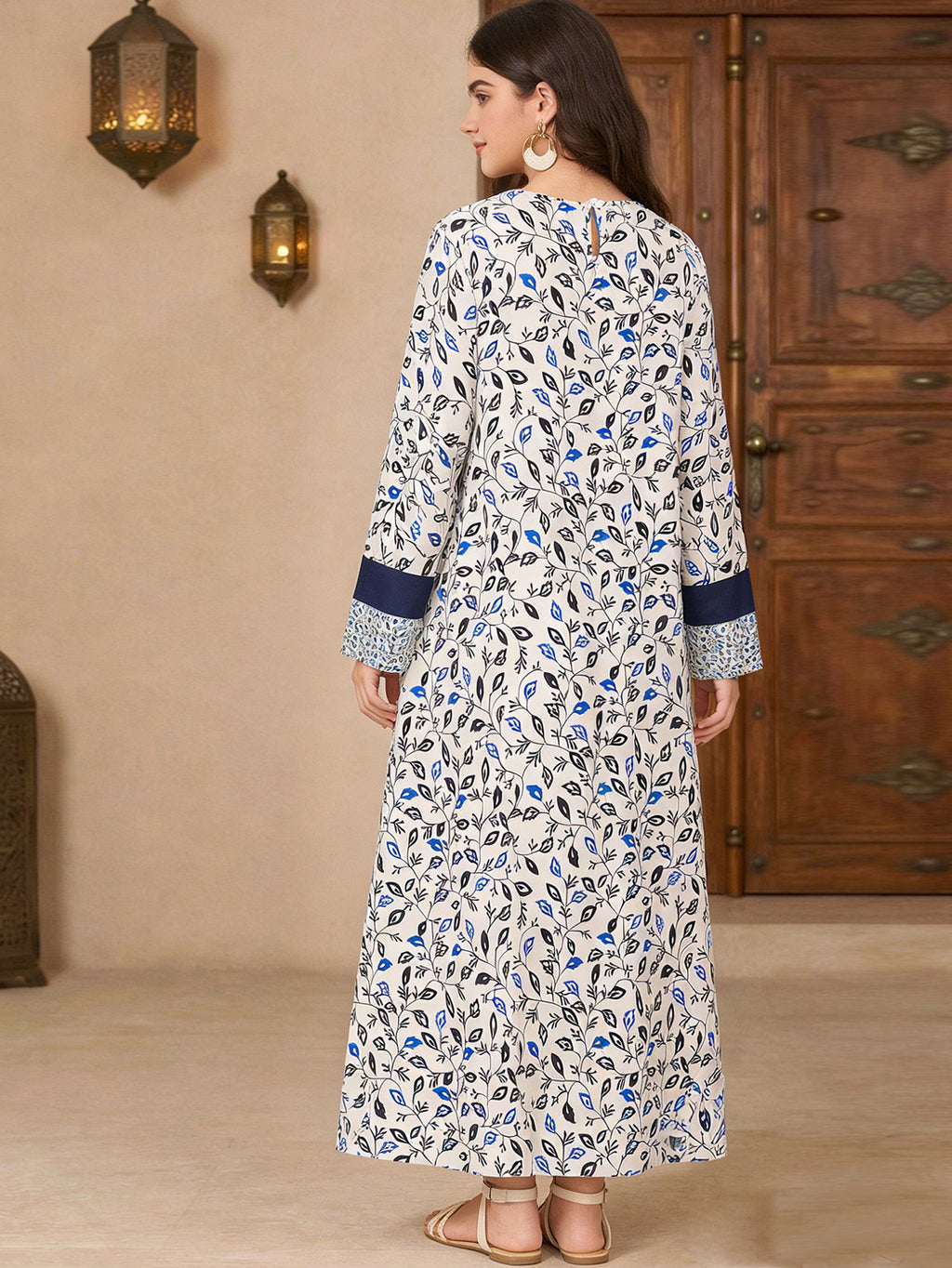 Elegant Spring Girls' National Costume, Ages 6-14 | Color: Blue | Image 3