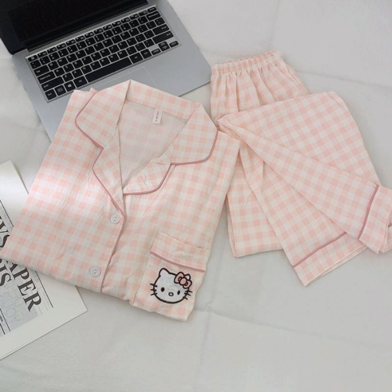 Sweet & Cute All-Season 2 Pcs Women 's Long Sleeve Sleep Set | Color: Light Pink | Image 1