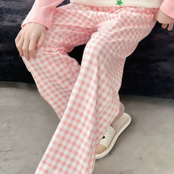 Minimalist Autumn 2-Piece Unisex Kids' Pajama Set, Ages 2-9 | Color: Pink | Image 2