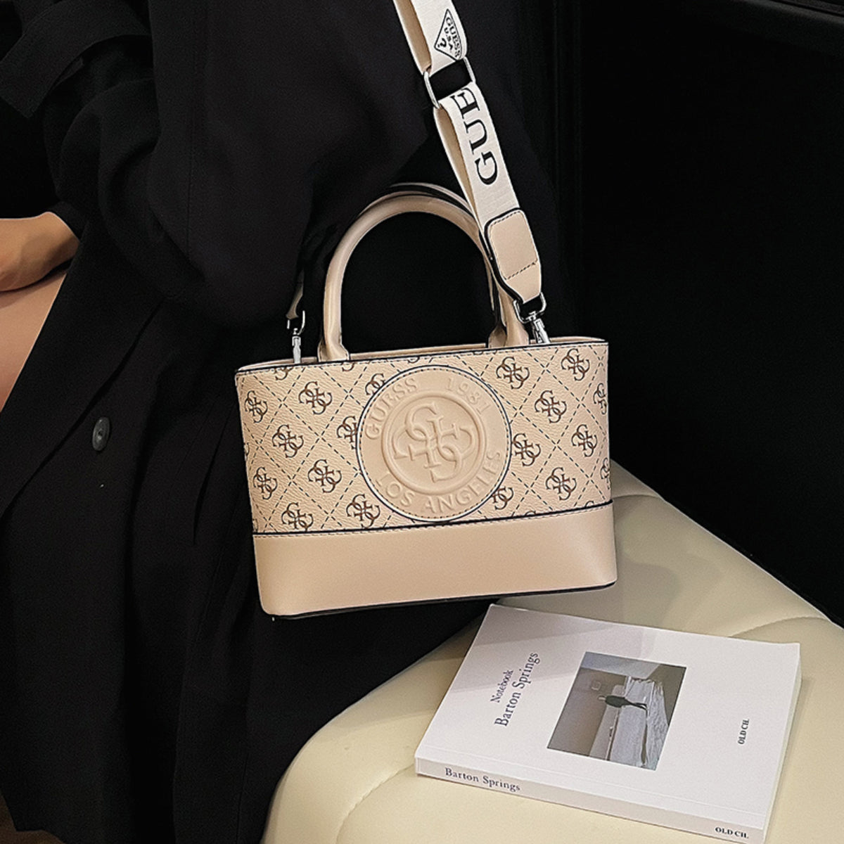 Modern Chic All-Season PU/Artificial Leather/Microfiber Leather, Cloth / Textile Women's Crossbody Bags Other Bags | Color: Beige | Image 2