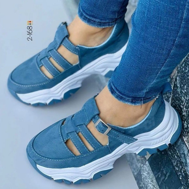 Modern Chic All-Season Velvet/Corduroy Women's Casual Shoes | Color: Blue | Image 2