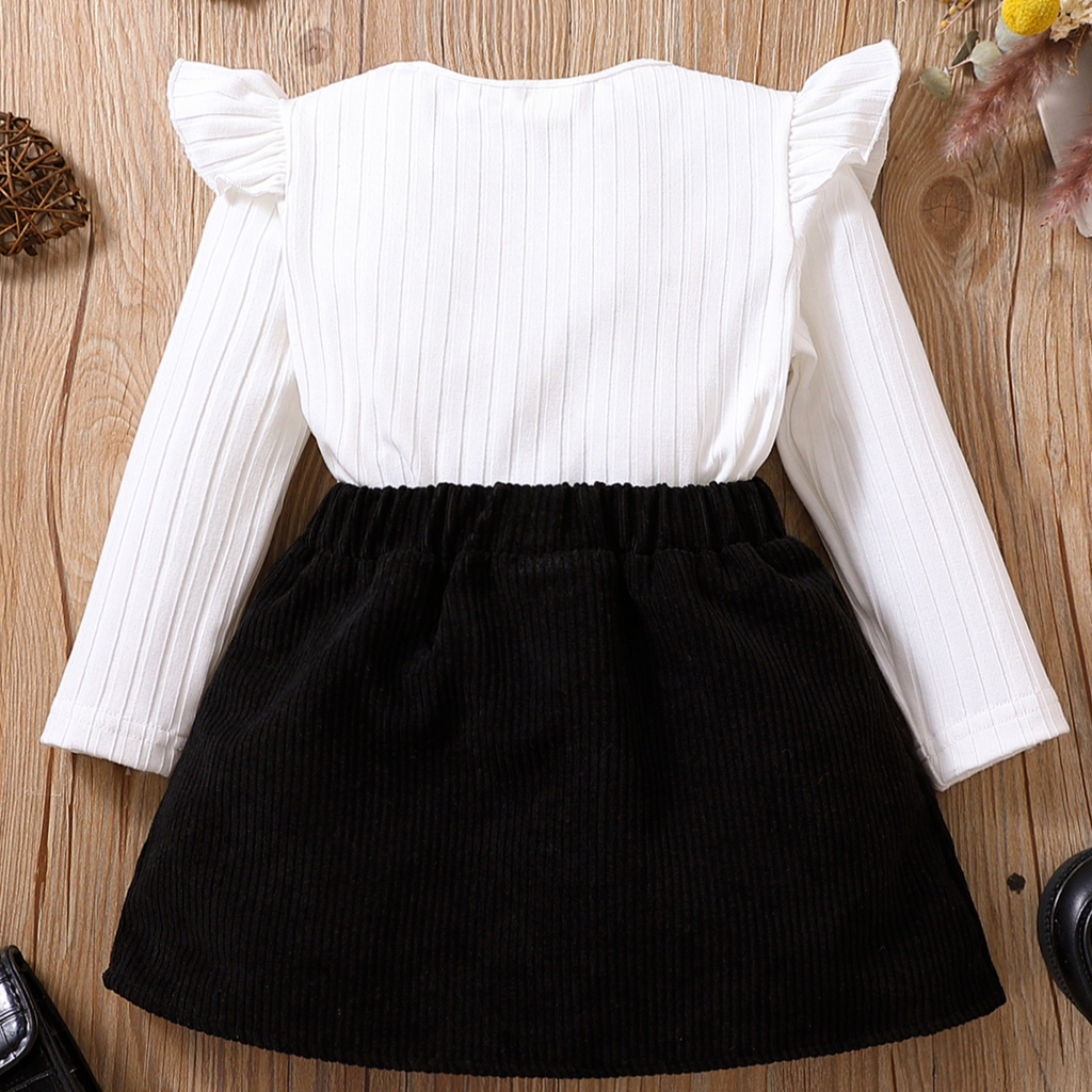 Elegant Autumn 2-Piece Baby Girls' Dress Suit, Ages 3-24 Months | Color: White | Image 3