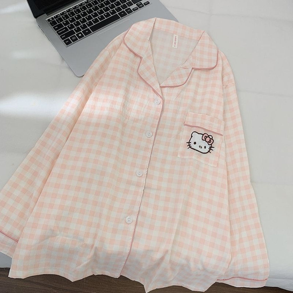 Sweet & Cute All-Season 2 Pcs Women 's Long Sleeve Sleep Set | Color: Light Pink | Image 3