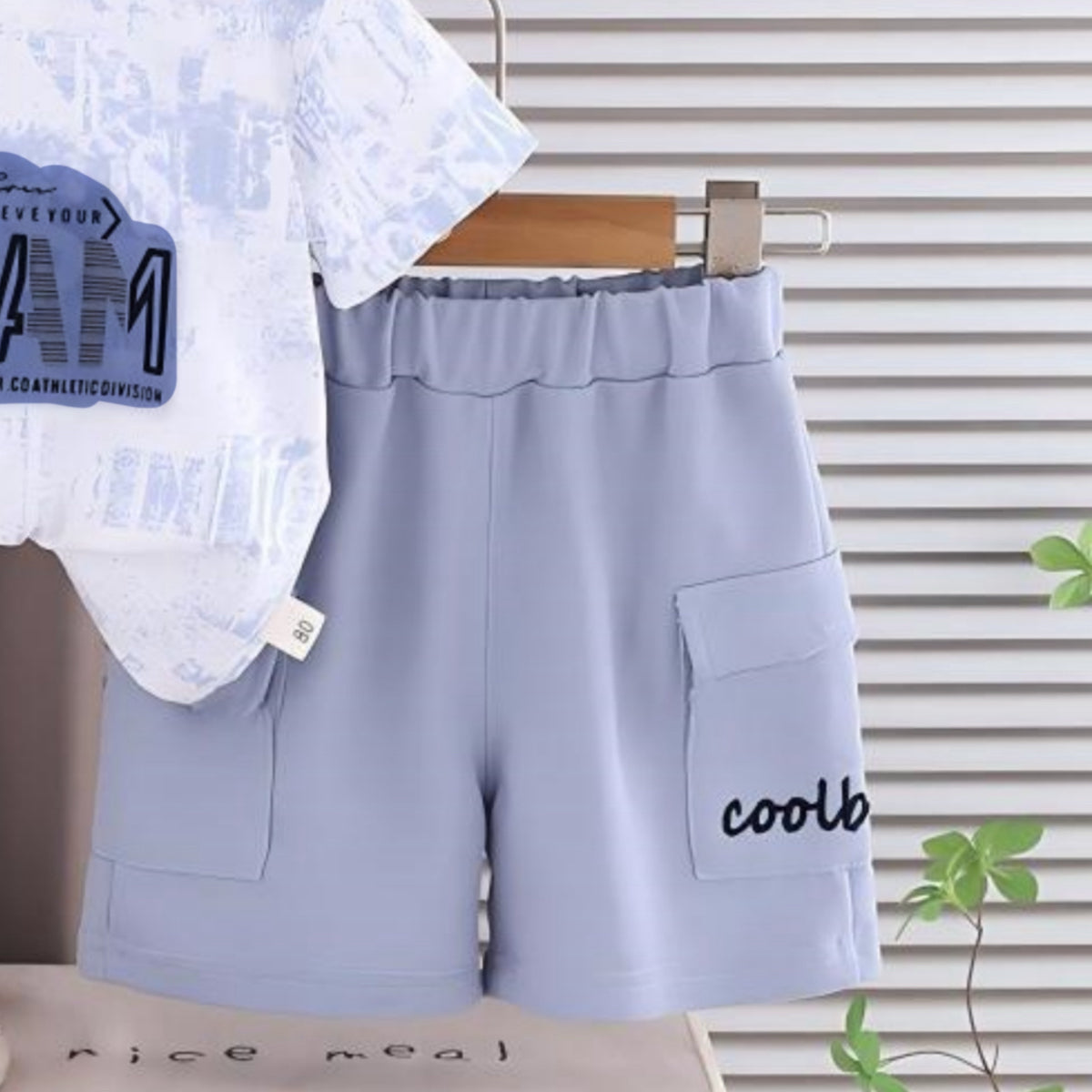 Casual Sporty Summer 2-Piece Boys' Pants Suit, Ages 2-14 | Color: Blue | Image 2