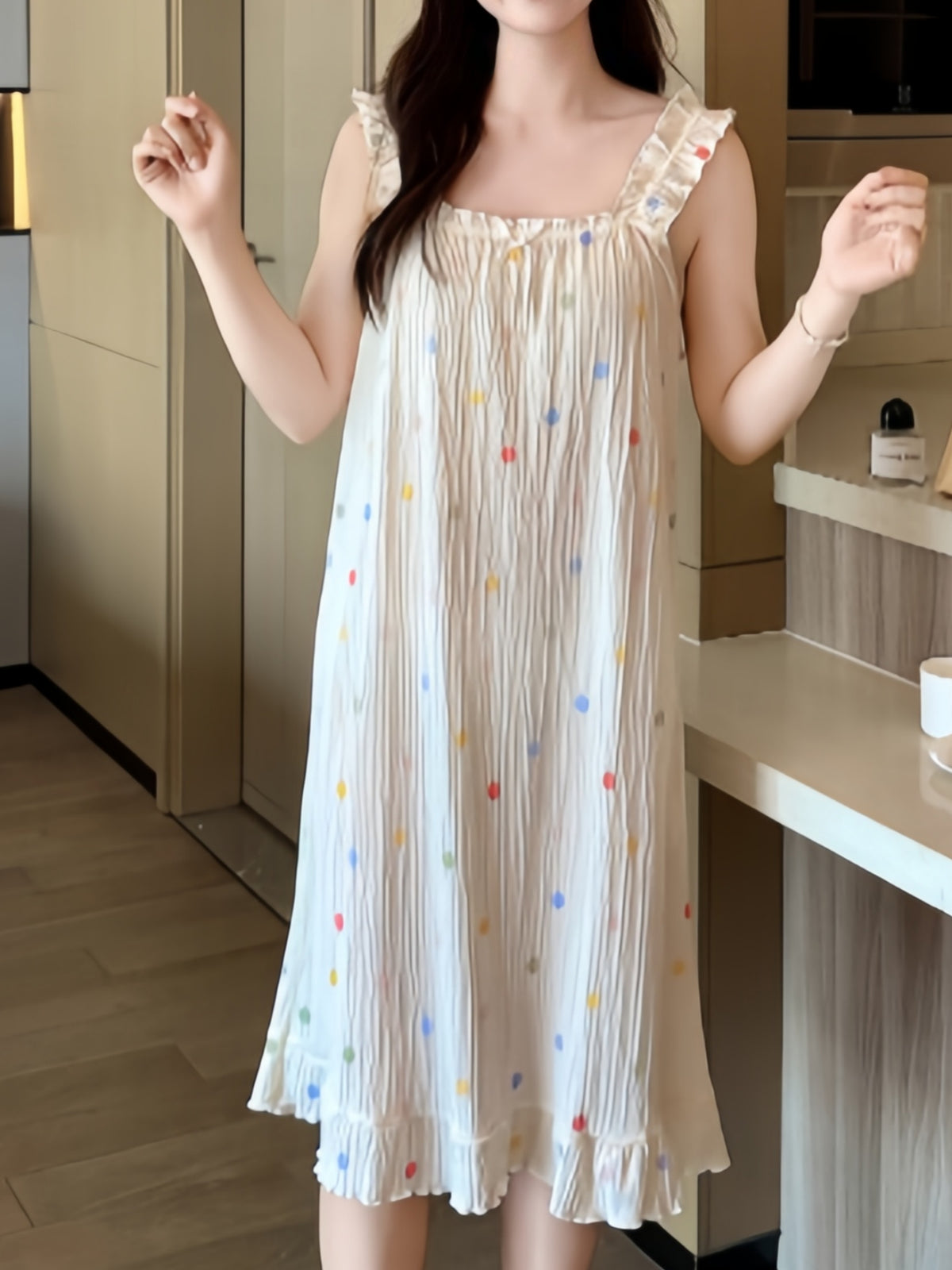 Sweet & Cute Summer Women 's Sleeveless Sleep Dress | Color: Style 6 | Image 3
