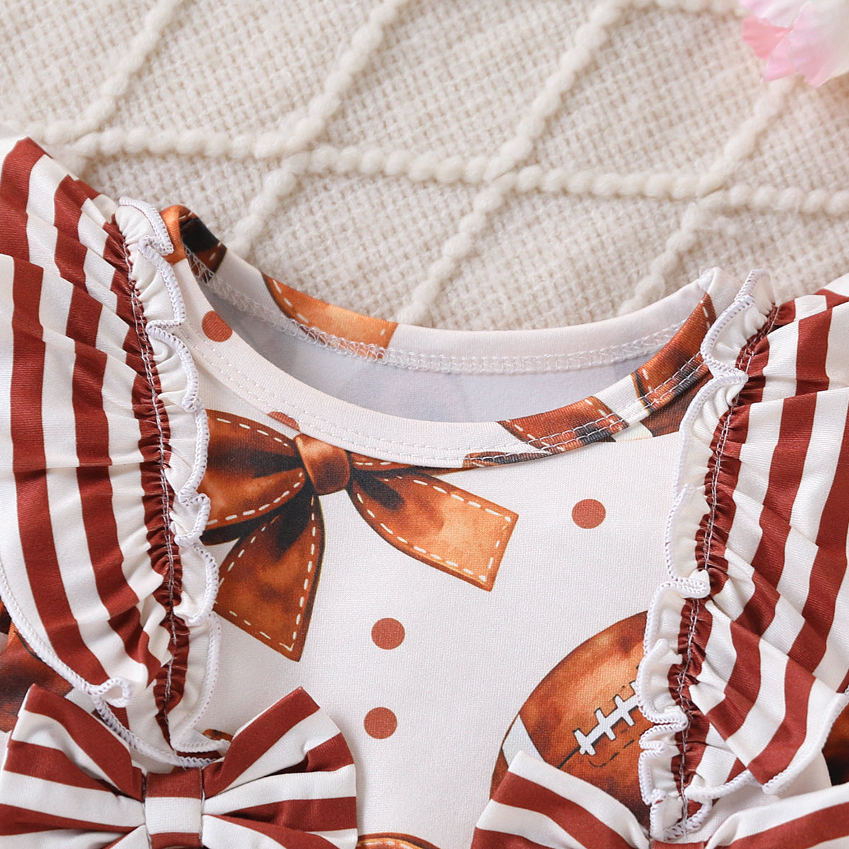 Trendy Autumn Baby Girls' Jumpsuit, Ages 0-6 Months | Color: Coffee | Image 2