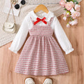 Elegant Autumn Baby Girls' Dress, Ages 1-24 Months | Color: Red | Image 1