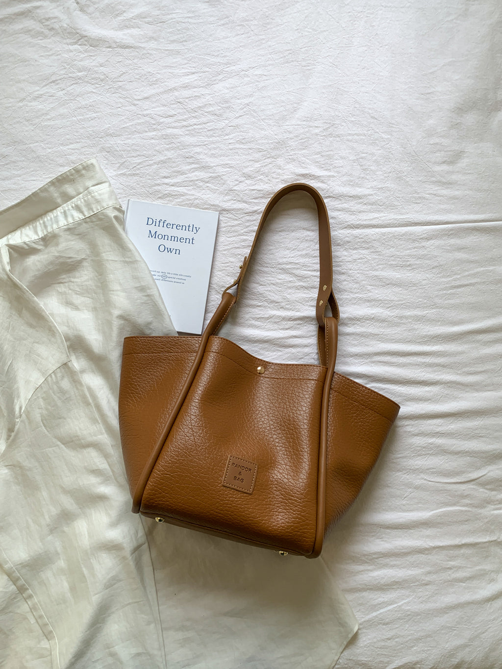 Quiet Luxury Autumn PU/Artificial Leather/Microfiber Leather Women's Shoulder Bags Tote Bags | Color: Brown | Image 2