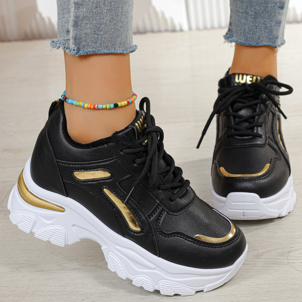 Modern Chic All-Season PU/Artificial Leather/Microfiber Leather Women's Casual Shoes | Color: Black | Image 1
