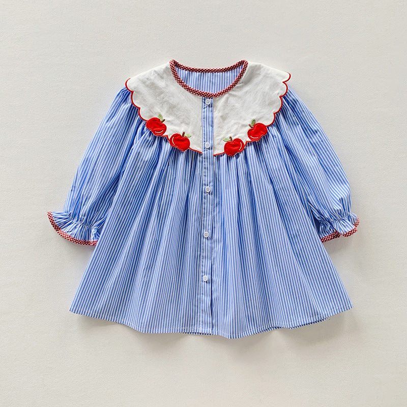 Sweet & Cute Autumn Girls' A-Line Dress, Ages 2-9 | Color: Blue | Image 1