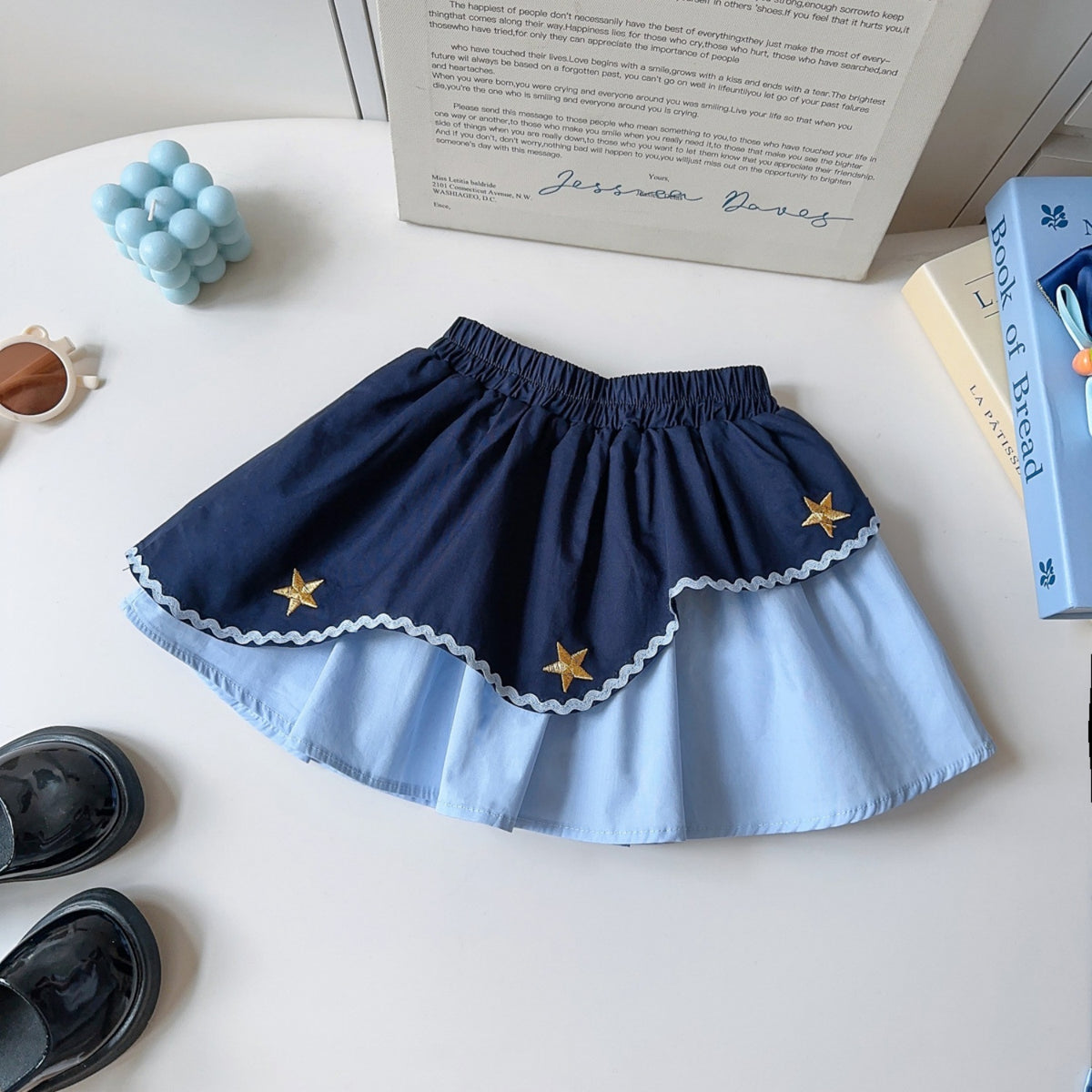 Modern Chic All-Season Trendy Autumn 2-Piece Girls' Dress Suit, Ages 2-9 | Color: Blue | Image 3