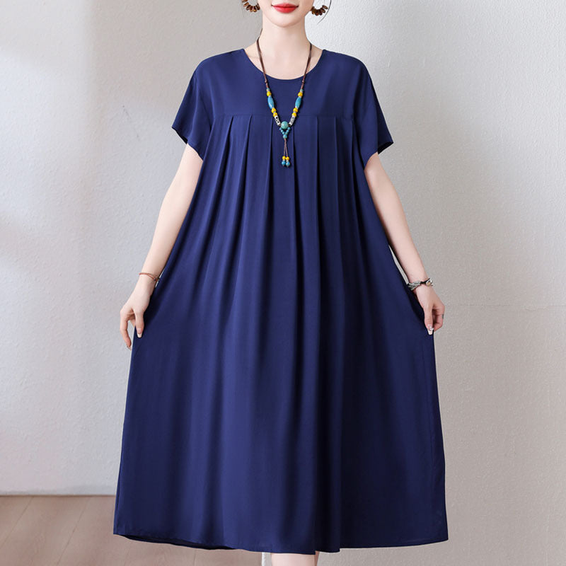 Casual Sporty Summer A-Line Dress | Color: Deep Blue | Image 1