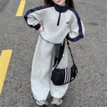 Modern Chic All-Season Minimalist Spring Girls' Pants Suit, Ages 4-14 | Color: Grey | Image 1