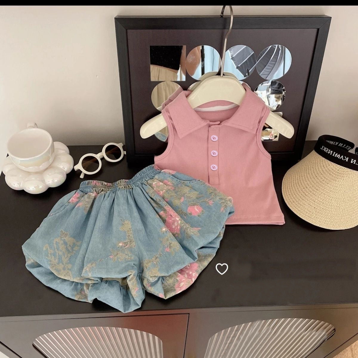 Sweet & Cute Summer 2-Piece Girls' Pants Suit, Ages 2-5 | Color: As the Picture | Image 1