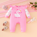 Sweet & Cute Autumn Baby Girls' Jumpsuit, Ages 0-12 Months | Color: Pink | Image 1