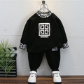Modern Chic All-Season Minimalist Autumn 2-Piece Boys' Pants Suit, Ages 2-7 | Color: Black | Image 1
