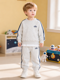 Modern Chic All-Season Casual Sporty Autumn 2-Piece Unisex Kids' Pants Suit, Ages 2-9 | Color: Black&Grey | Image 1