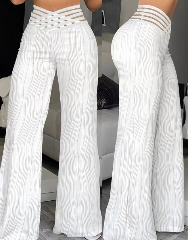 Elegant All-Season Trousers | Color: White | Image 1