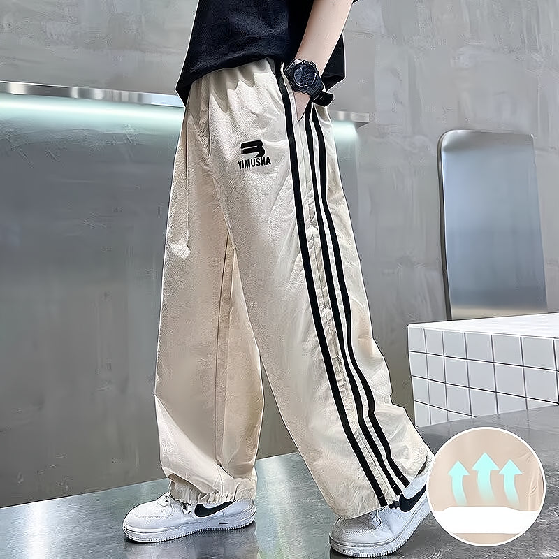 Modern Chic All-Season Casual Sporty Autumn Boys' Casual Pants, Ages 4-14 | Color: Apricot | Image 1