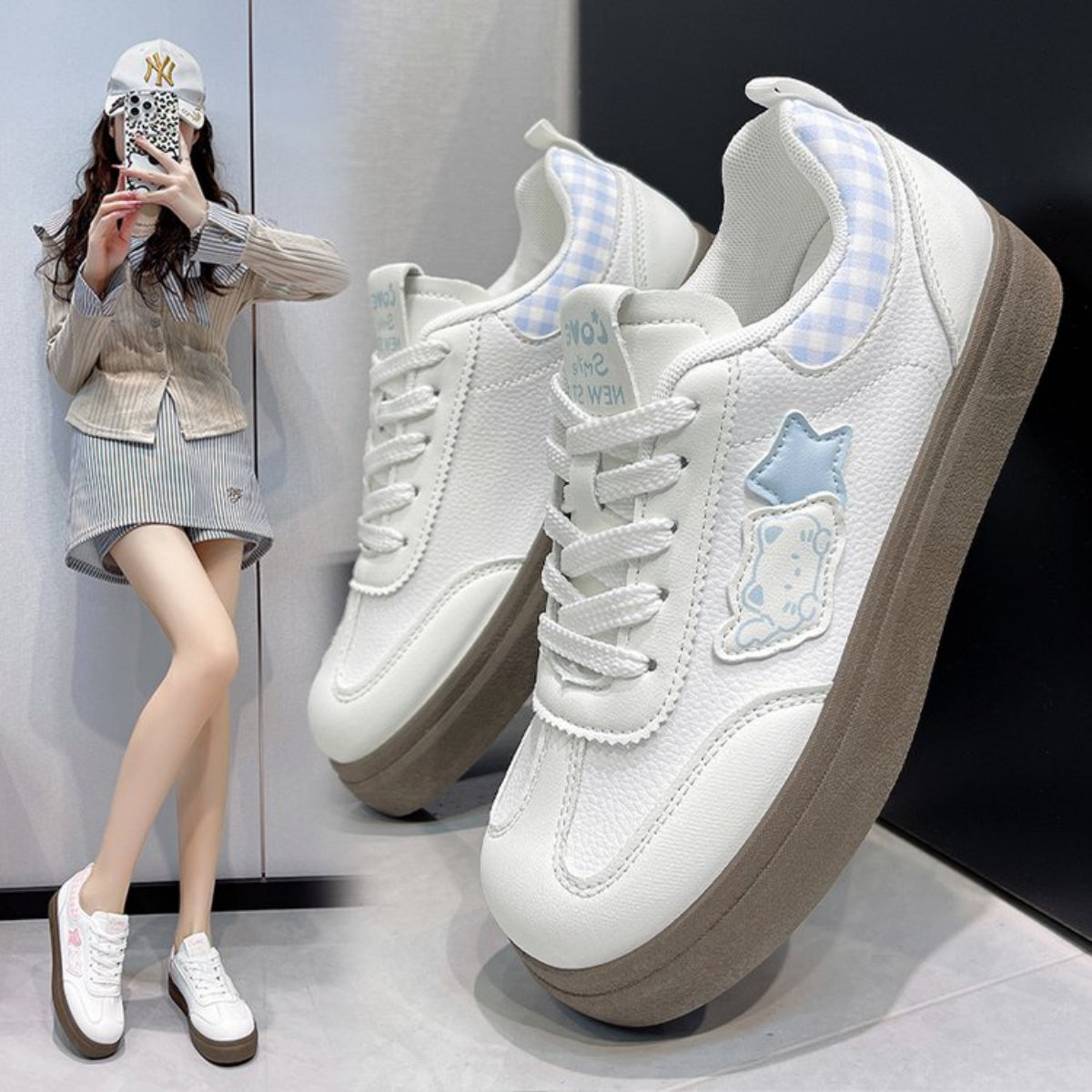 Modern Chic All-Season Others Women's Skate Shoes | Color: Blue | Image 1