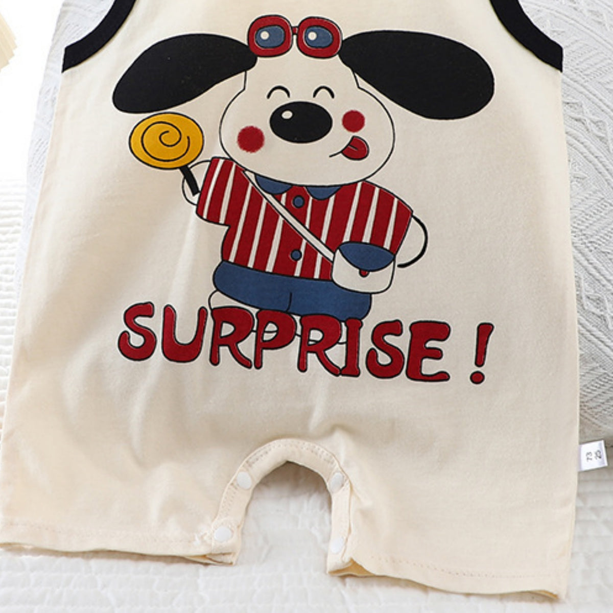 Modern Chic All-Season Casual Sporty Summer Unisex Baby Jumpsuit, Ages 1-12 Months | Color: Black | Image 2