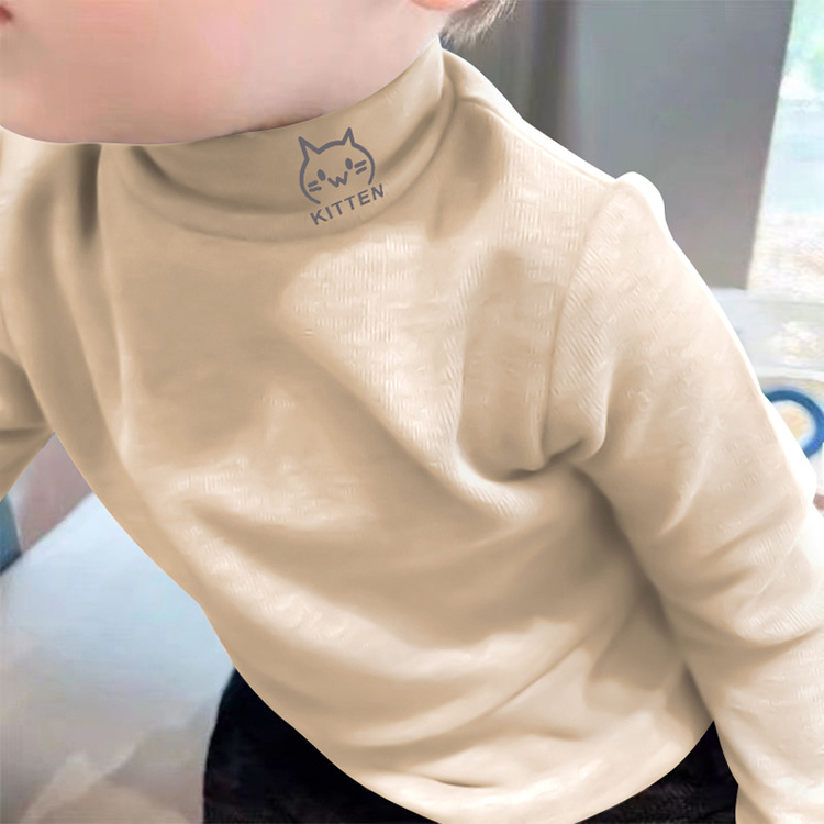 Minimalist Winter Unisex Kids' T-Shirt, Ages 3-14 | Color: Apricot | Image 3