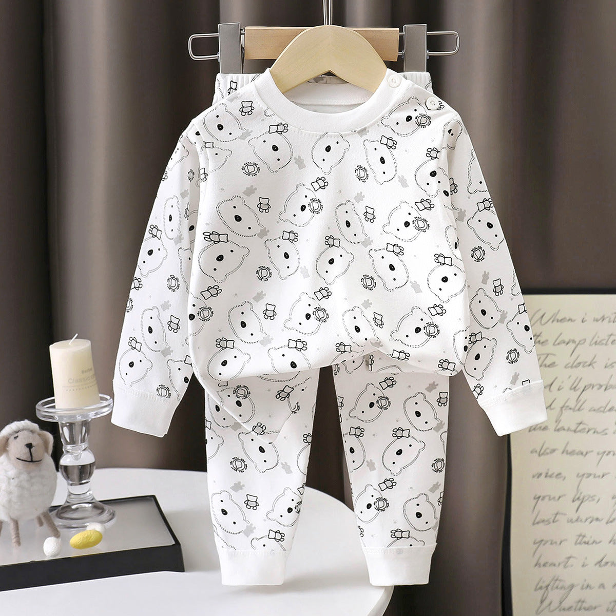 Minimalist Spring 2-Piece Unisex Kids' Pajama Set, Ages 2-7 | Color: Style 1 | Image 1