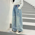 Trendy Autumn Girls' Jeans, Ages 2-9 | Color: Blue | Image 1