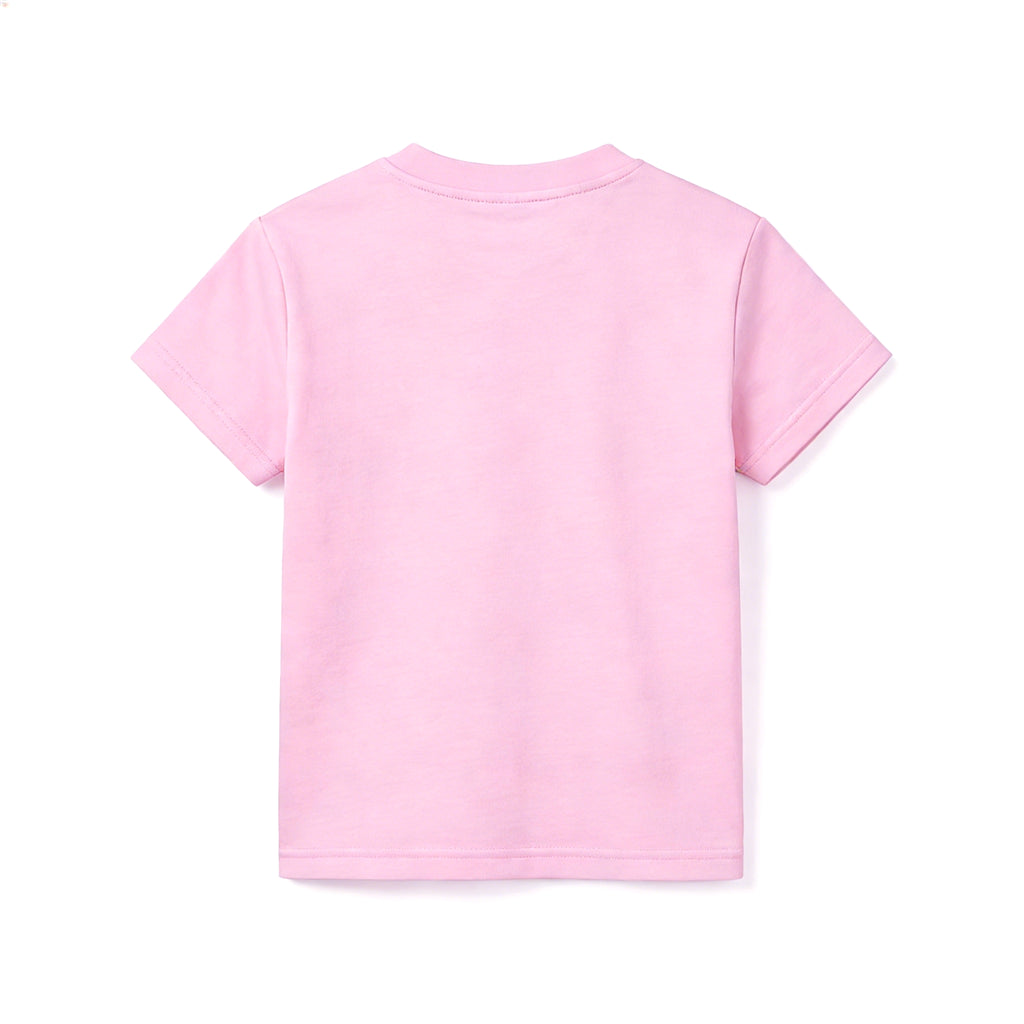 Modern Chic All-Season Casual Sporty Summer Unisex Kids' T-Shirt, Ages 2-9 | Color: Pink | Image 3