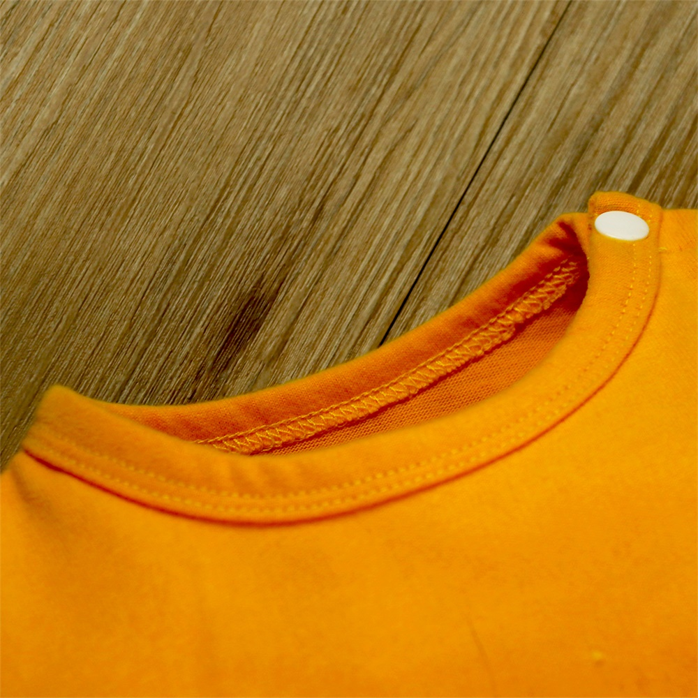 Minimalist Autumn Unisex Baby Jumpsuit, Ages 1-12 Months | Color: Deep Yellow | Image 2