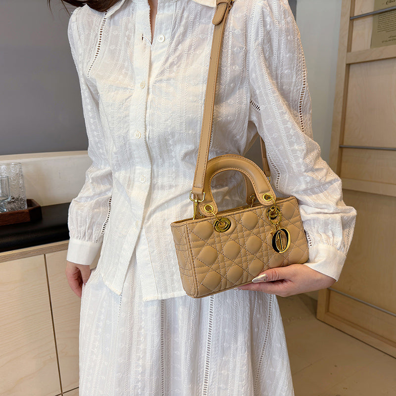 Modern Chic All-Season PU/Artificial Leather/Microfiber Leather, Cloth / Textile Women's Crossbody Bags Box Bags | Color: Khaki | Image 3
