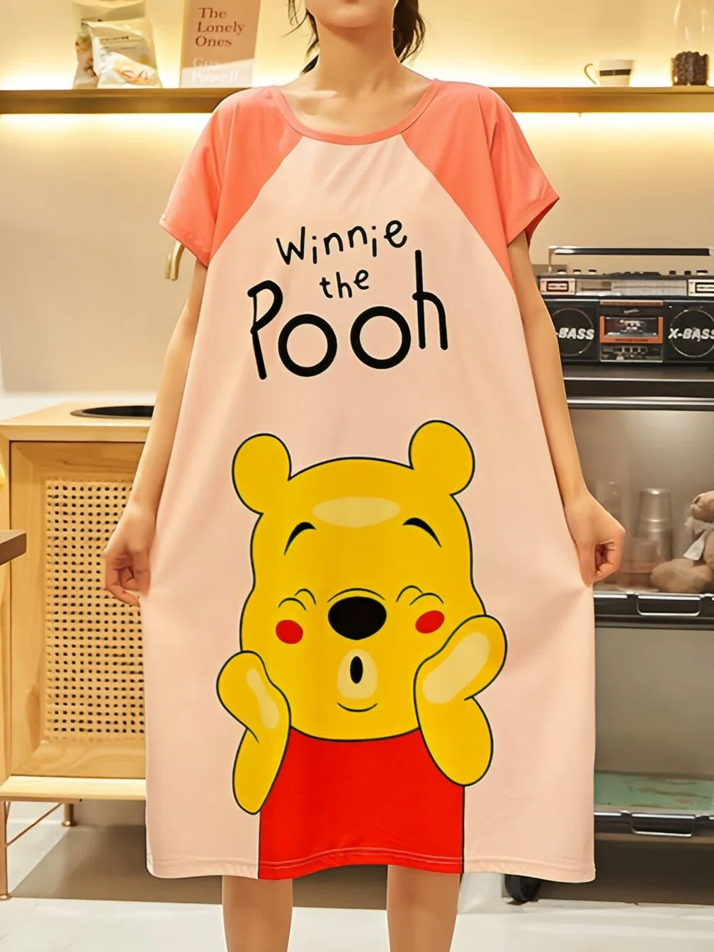 All-Season Sweet & Cute Summer Women 's Short  Sleeve Sleep Dress | Color: Style 1 | Image 3
