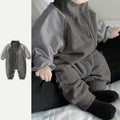 Casual Sporty Autumn Baby Boys' Jumpsuit, Ages 1-24 Months | Color: Dark Grey | Image 1
