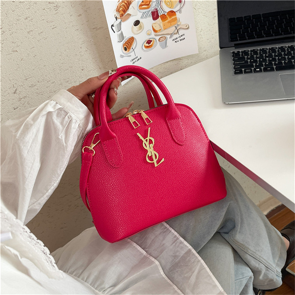 Modern Chic All-Season PU/Artificial Leather/Microfiber Leather Women's Handbags Other Bags | Color: Rose | Image 2