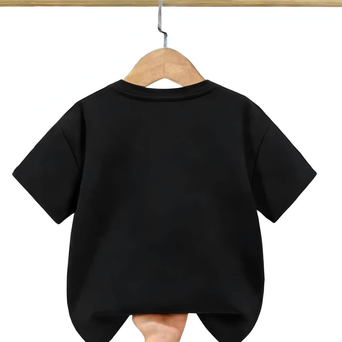Casual Sporty Summer Unisex Kids' T-Shirt, Ages 3-13 | Color: Black | Image 2