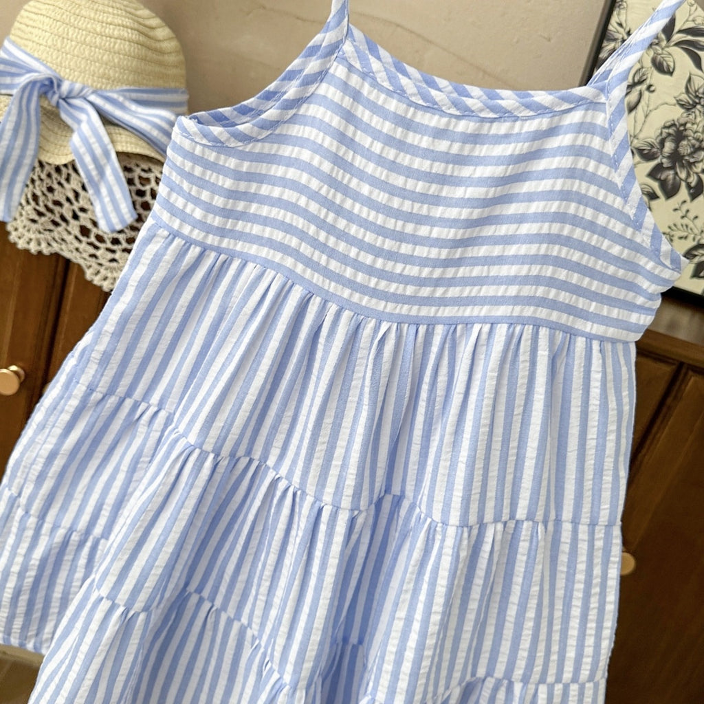 Casual Sporty Summer 3-Piece Girls' Dress Suit, Ages 2-9 | Color: Blue | Image 2