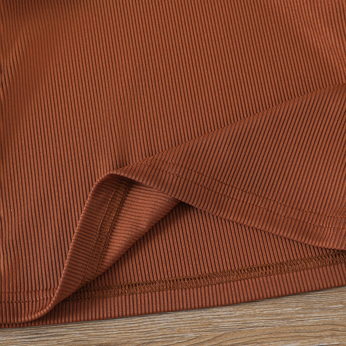 Minimalist Autumn 2-Piece Baby Girls' Pants Suit, Ages 0-24 Months | Color: Brown | Image 2